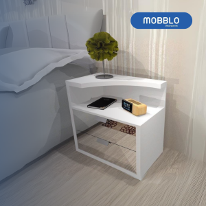 Mesa de Noche Glas Blanco, Espejo